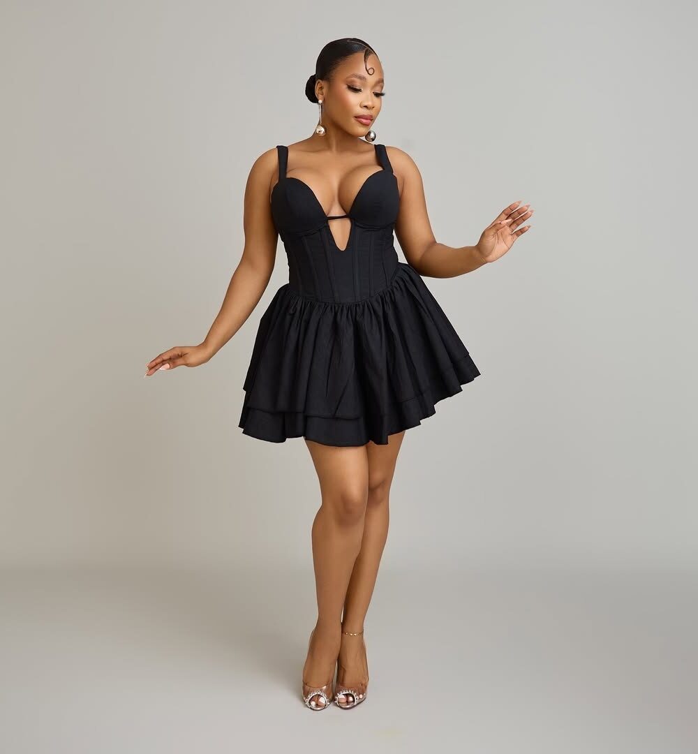 Black Corset Mini Dress - Image 4